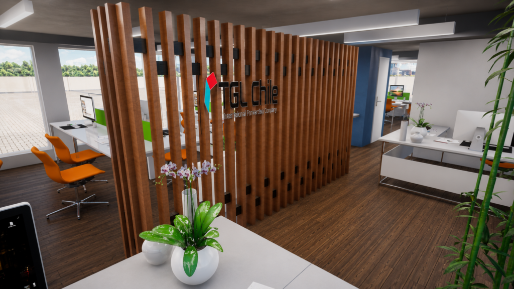 Imagen 3d desarrollado en computación de una remodelación de una oficina en providencia